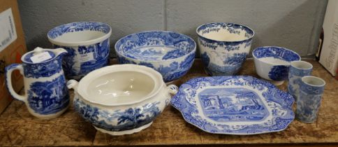 Blue and white china, mainly Copeland Spode Italian **PLEASE NOTE THIS LOT IS NOT ELIGIBLE FOR