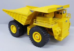 A Conrad Haulpak die-cast model tipper truck