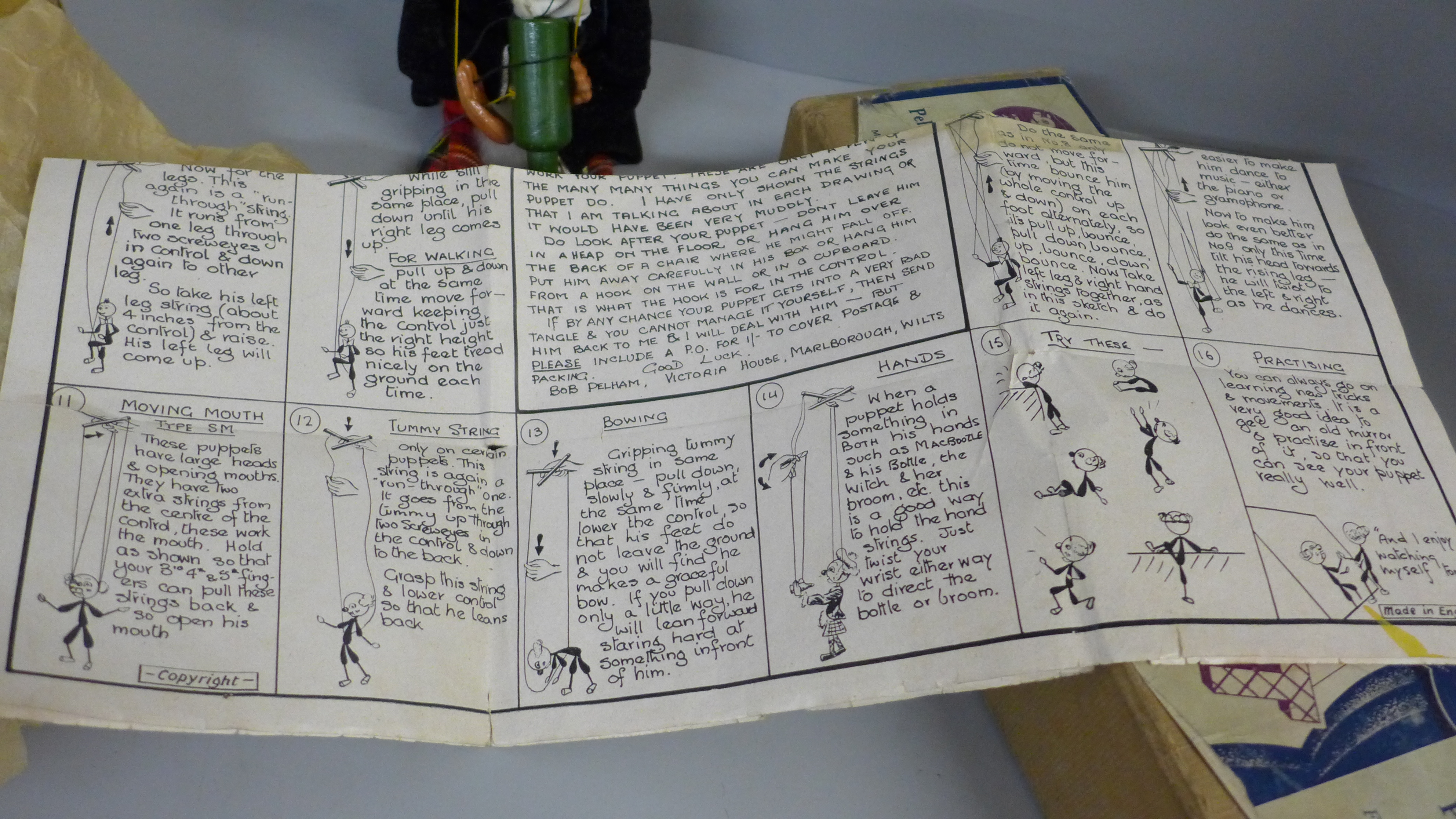 An early Pelham puppet, boxed with instructions - Image 4 of 4