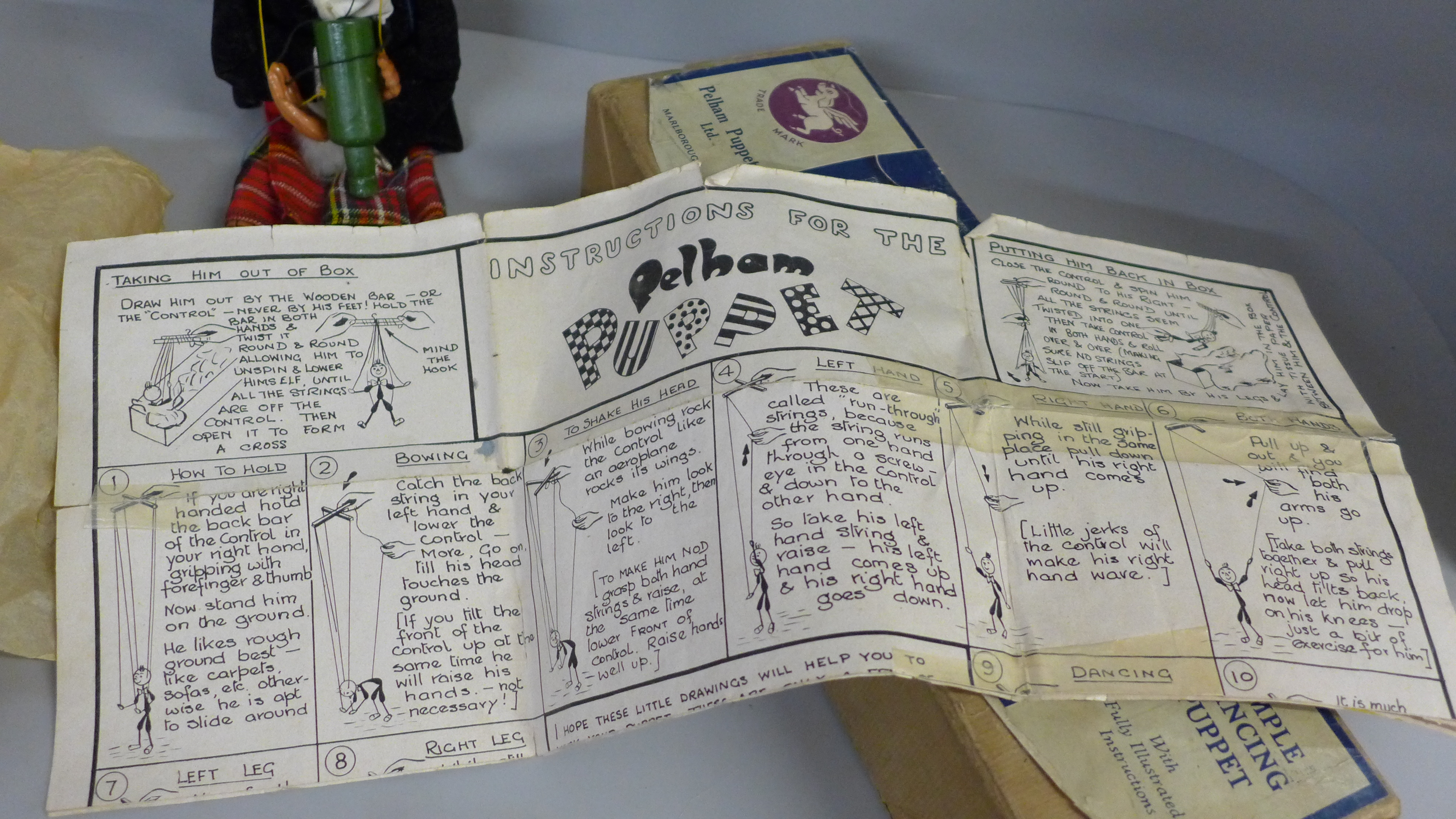 An early Pelham puppet, boxed with instructions - Image 3 of 4