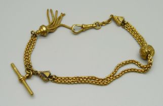 A Victorian gold plated Albertina chain