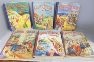 Six Girls Crystal Annuals from the 1940s-50s