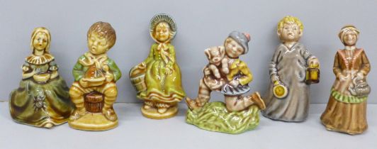 Six Wade nursery rhyme figures