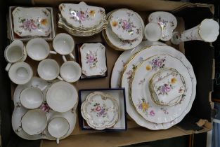 Royal Crown Derby Derby Posies tea and dinnerwares including six coffee cups and saucers, sixteen