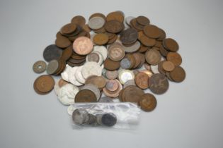 Assorted coins including some silver