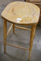 A beech kitchen stool