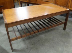 A teak rectangular coffee table