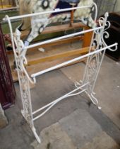 A French style cream metal towel rail
