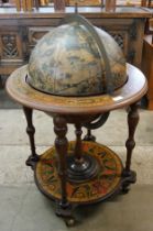 An Italian terrestrial globe cocktail cabinet/trolley