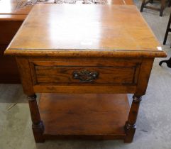 A George III style Ipswich oak single drawer lamp table