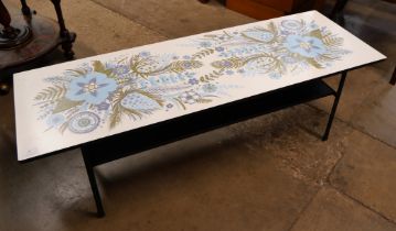 A Myer floral Formica topped coffee table