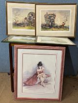 Two Eric Sturgeon limited edition prints Gypsy Encampment and Verity, a watercolour, and two others