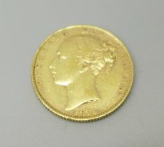 A Victorian 1871 shield back full sovereign, die 25