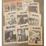A box of boxing newspapers