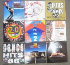 A box of compilation LP records, all original artists (34 no.)