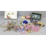 A collection of vintage costume jewellery