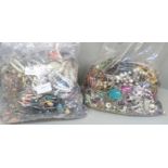 A large quantity of costume jewellery