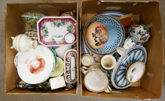 19th and 20th Century mixed china including some damaged pieces, large loving cup, Donovan of Dublin