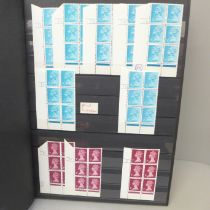 Stamps; stockbook of decimal machine cylinder blocks and cylinder booklets