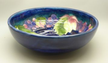 A Moorcroft blue bowl, 22cm