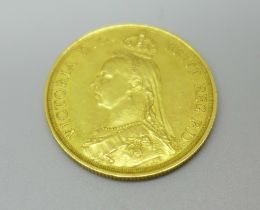 A Victorian 1887 double sovereign/£2 coin