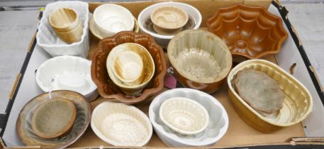 A collection of twenty Victorian and later salt glazed and other jelly moulds **PLEASE NOTE THIS LOT