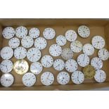 Thirty-four pocket watch movements including Waltham, Vertex and Elgin