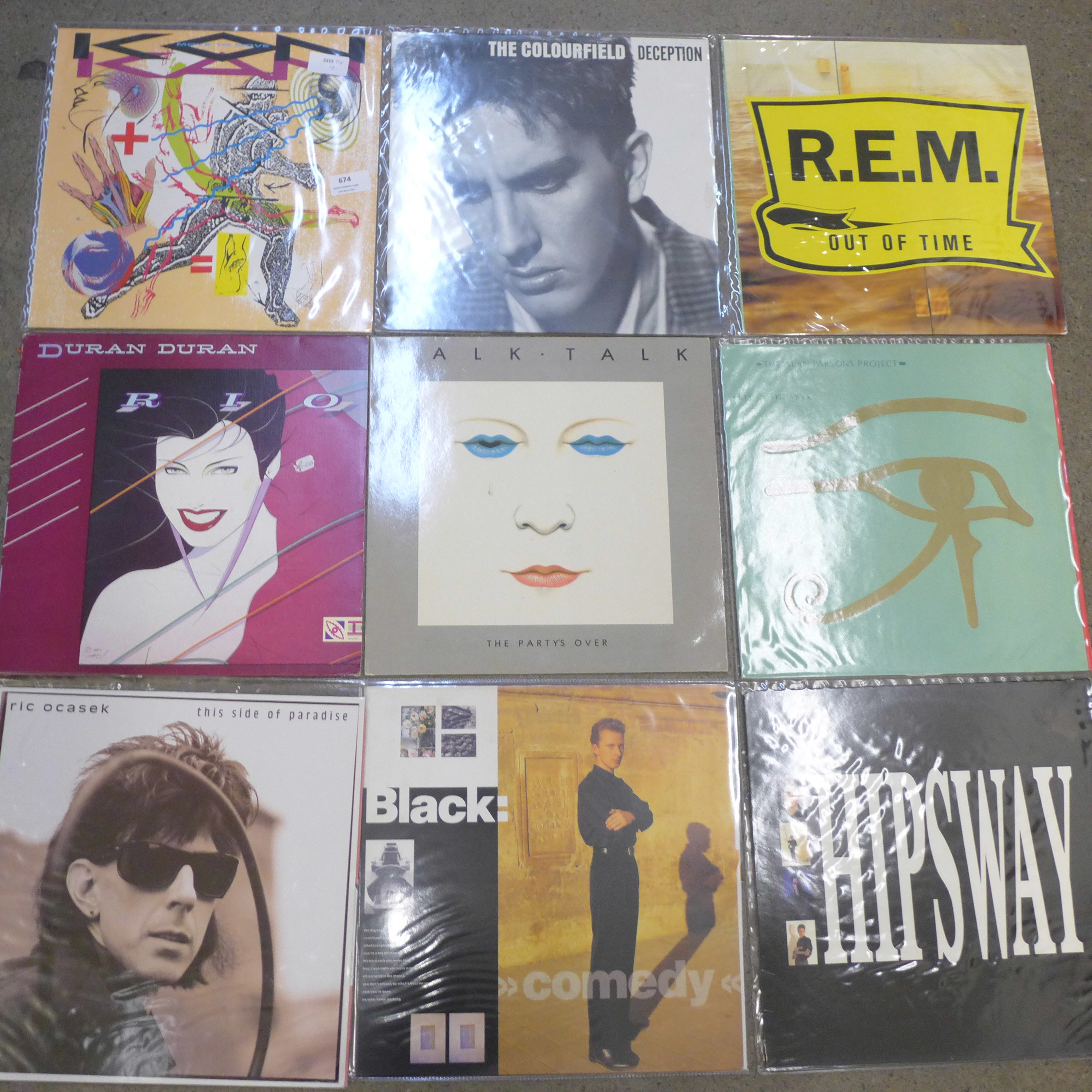 A collection of ten 1980s LP records