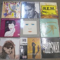 A collection of ten 1980s LP records