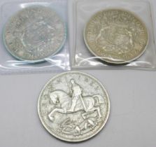 Three crowns, 1935 and 2x 1937