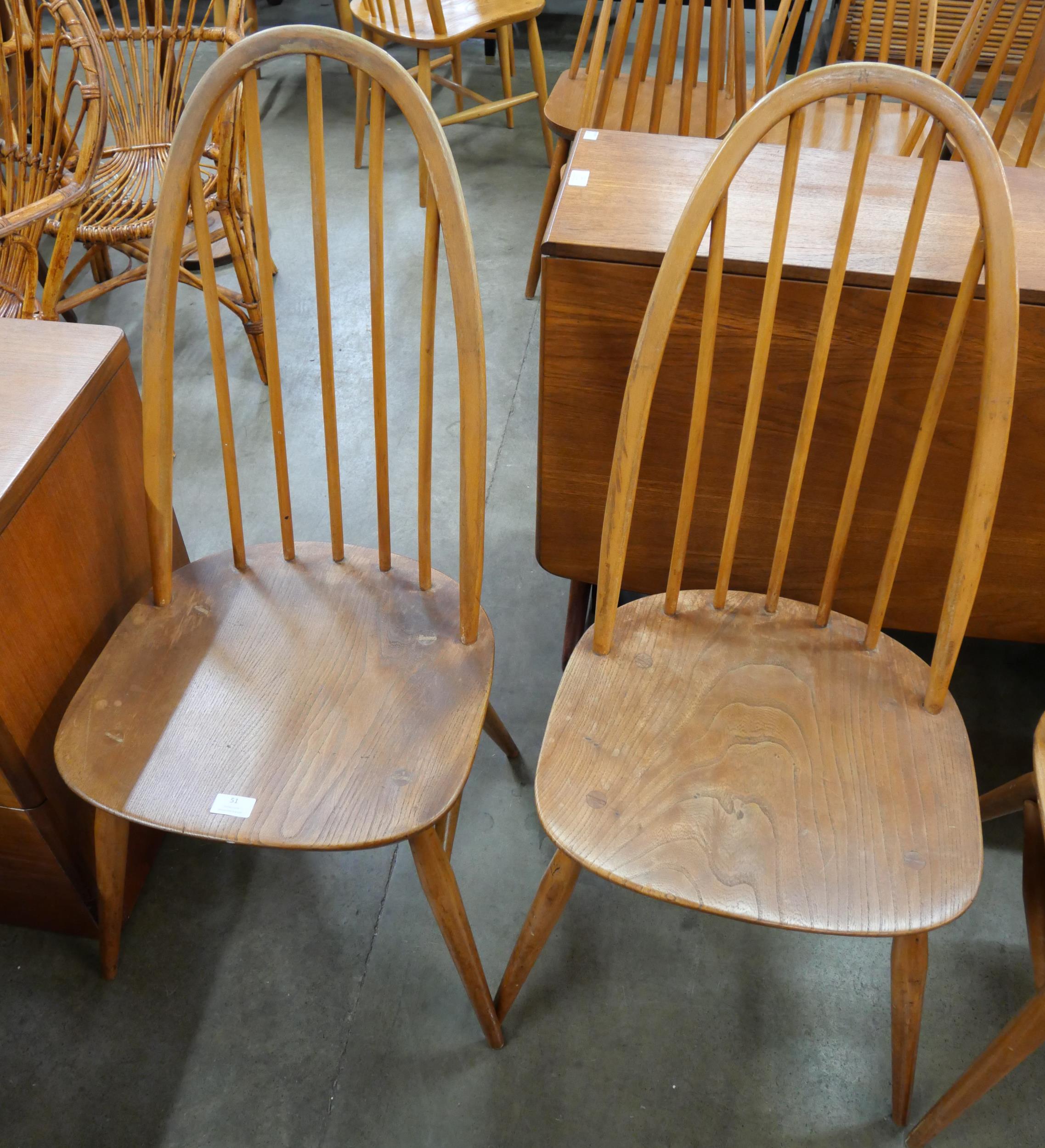 A set of four Ercol blonde elm and beech Quaker chairs - Image 3 of 3