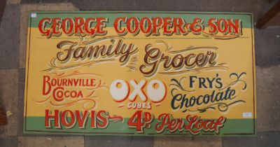 A hand painted Oxo advertising sign