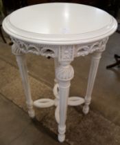 A French style painted circular lamp table