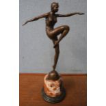 An Art Deco style bronze figure of a dancer