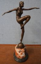 An Art Deco style bronze figure of a dancer