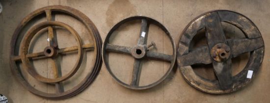 Three assorted wheels