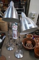 Two metal lamps