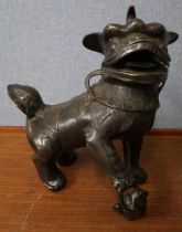 A large Chinese bronze dog of foe