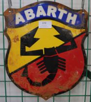 An enamel Abarth sign