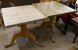 Two pine garden tables