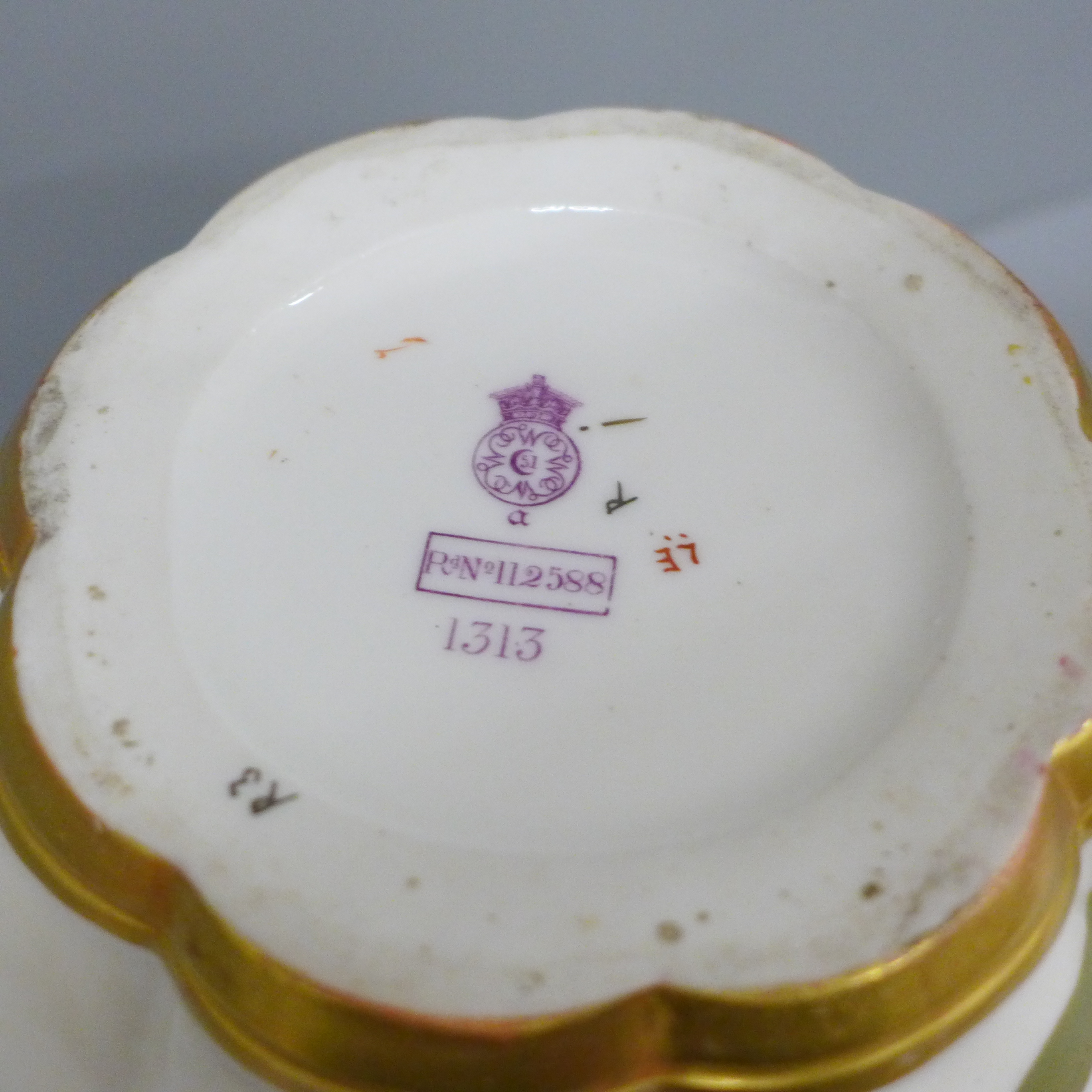 A Royal Worcester pot pourri and cover, 1313 backstamp, lacking outer top - Image 7 of 7