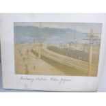 A Japanese lacquered photograph album with Japan photographs including Kobe, Yokohama, Kyoto, Cherry