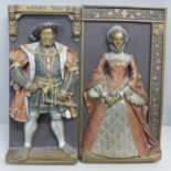 A pair of Marcus designs plaques, King Henry VIII and Elizabeth I, a/f chip to corner of Henry VIII