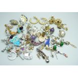 Fifty pairs of costume earrings