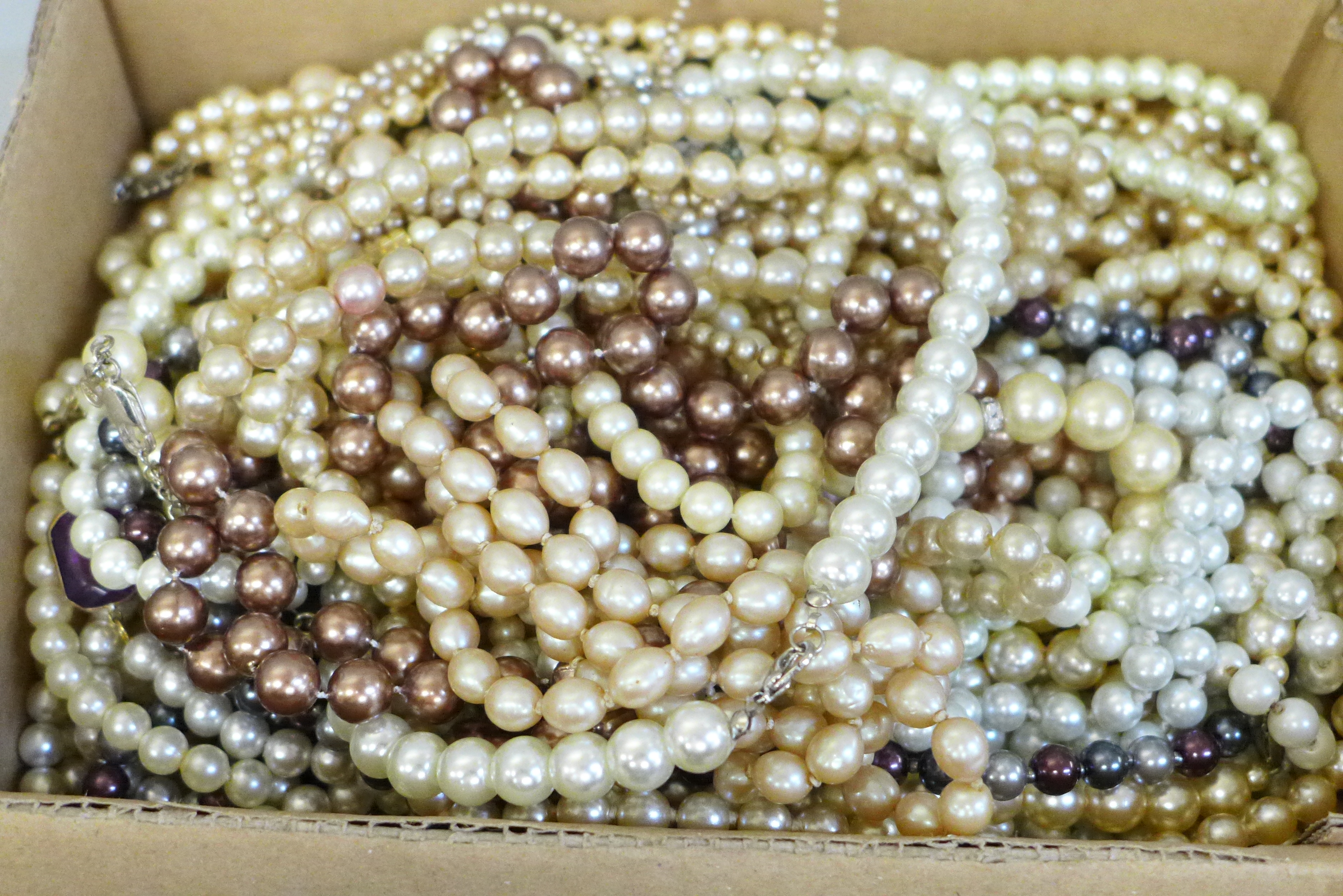 A collection of faux pearls