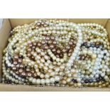 A collection of faux pearls