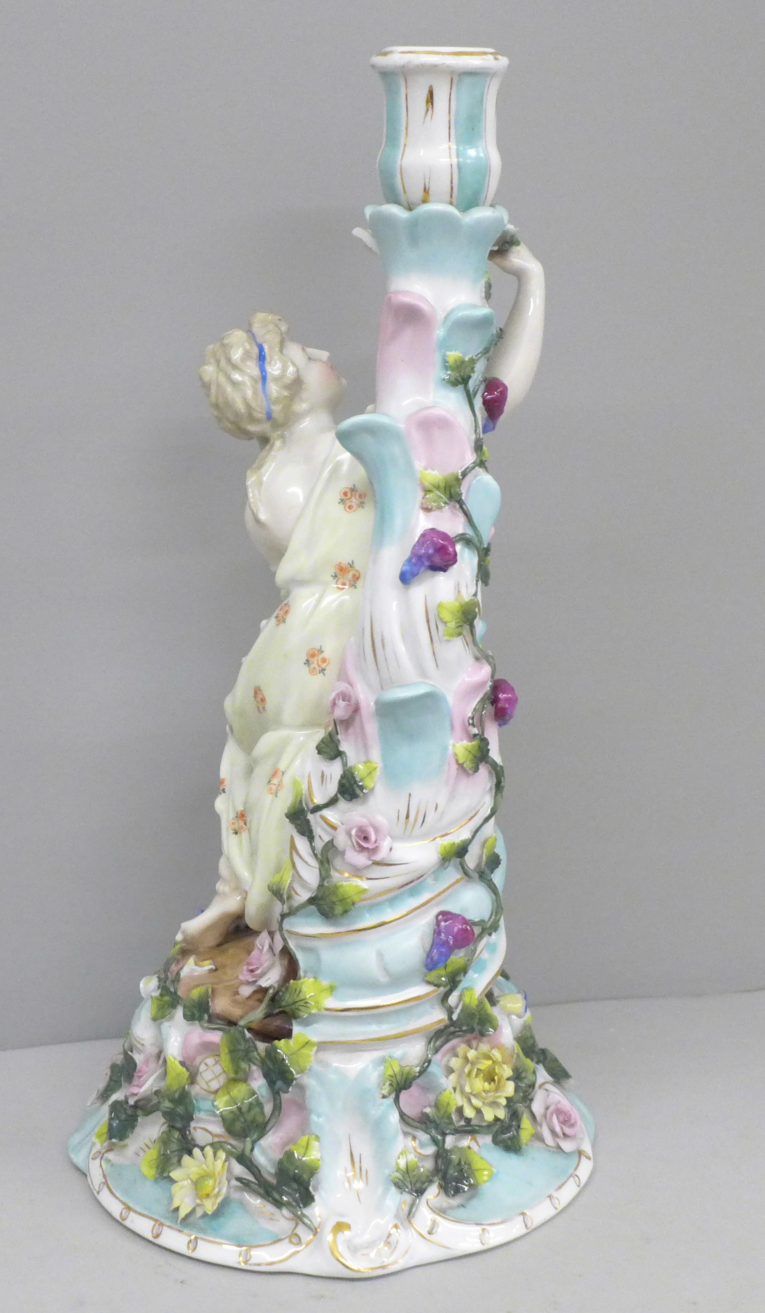 A German porcelain figural candlestick - Image 5 of 6