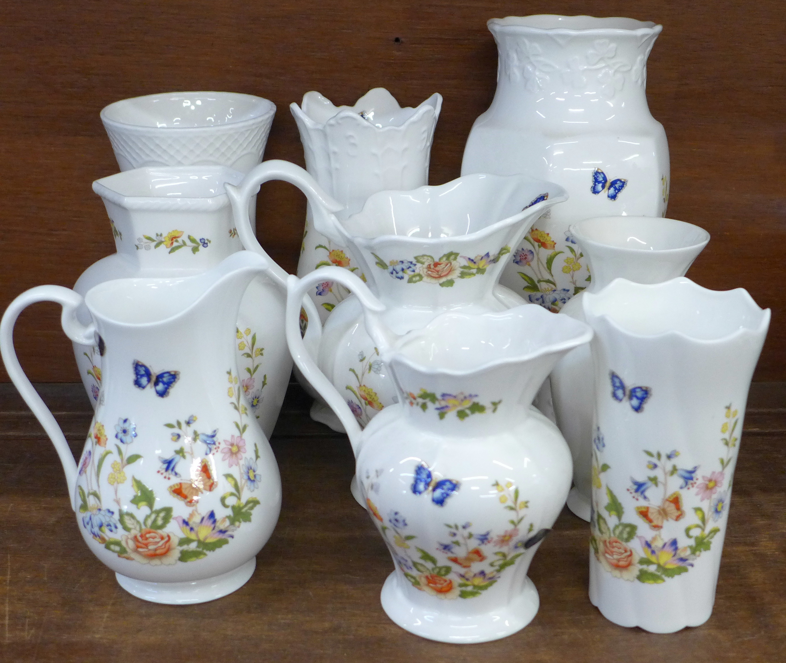 A collection of fourteen Aynsley Cottage Garden vases and jugs - Image 2 of 6