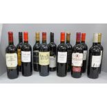 Twelve bottles of red wine including Faustino Rivero, El Campeador, Conde Rioja and Les Cordes