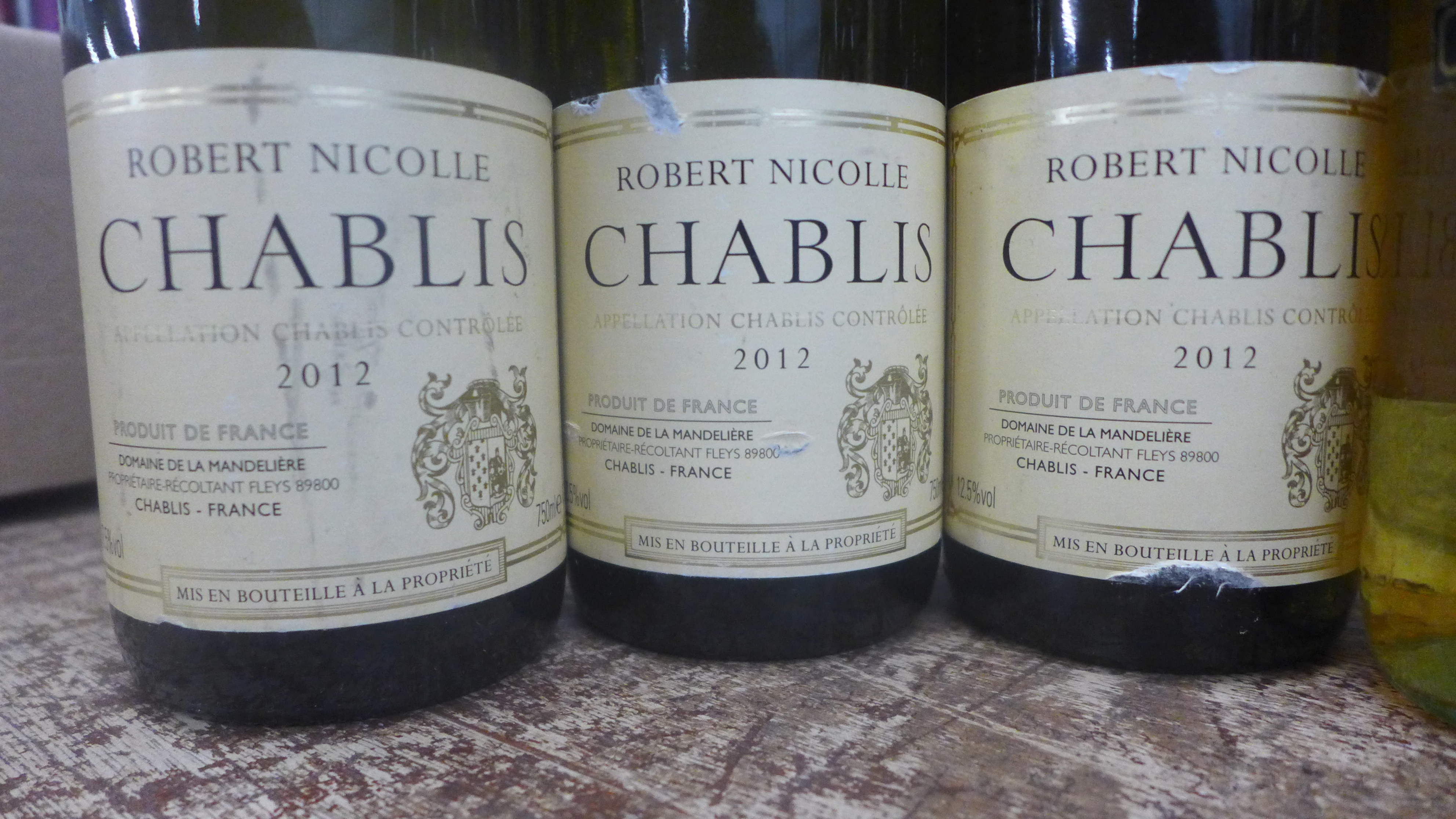 Six bottles of white wine, three bottles of chablis, two chardonnay, one sauvignon blanc **PLEASE - Image 3 of 6